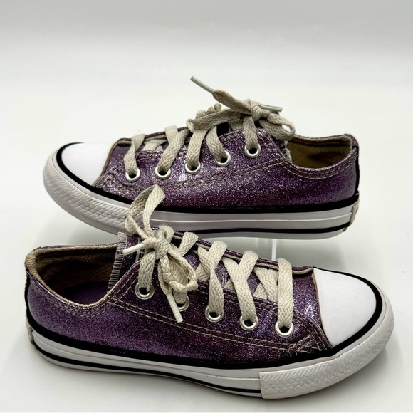 Converse All Stars Purple glitter shoes size junior 11 - Picture 1 of 16